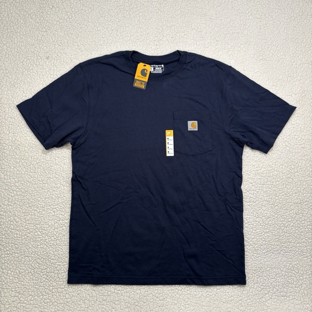 NWT Carhartt K87 Loose Fit Heavyweight Short Sleeve Pocket T Shirt Navy Workwear